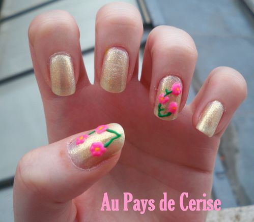 nail art fleurs 3d