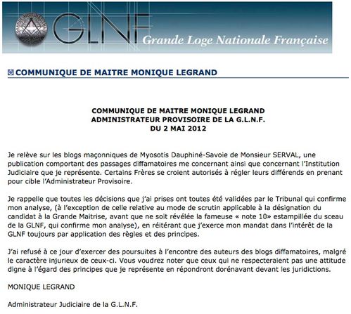 Communiqué Legrand 2 mai 2012