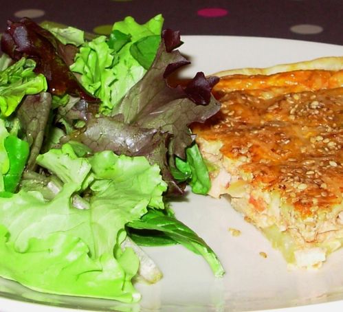 Quiche au thon, tomate et sésame4