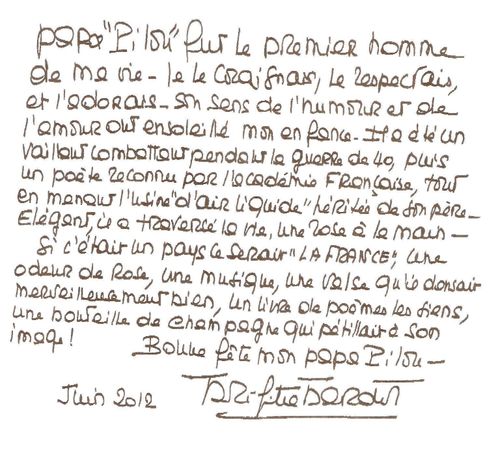 Brigitte Bardot évoque son père Pilou (Juin 2012)