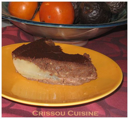 gâteau chocolat et poires farine de quinoa