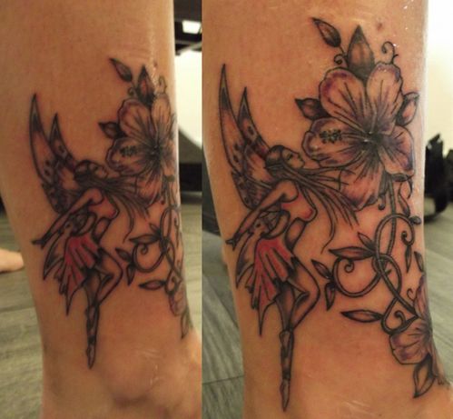 tatouage fee et fleurs sebtroz design tatouage fee et fleurs sebtroz design