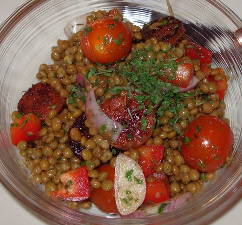 Salade de lentilles au chorizo3