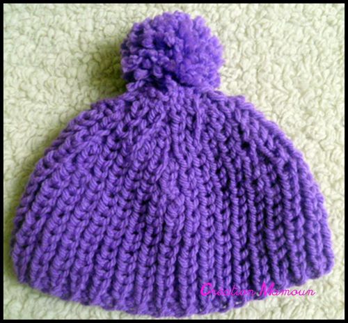 ensemble bonnet echarpe lilas 2