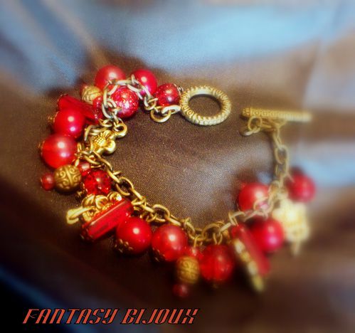 Bracelet bonbons rouges