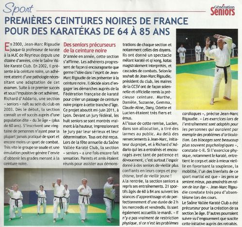 karate seniors. génération SENIORS (Voie de l'ain) OCT201