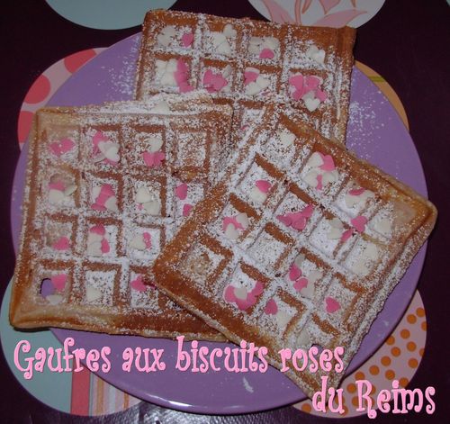 Gaufres aux biscuits roses3