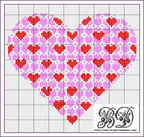 grille gratuite du vendredi coeur bicolore bdcouture