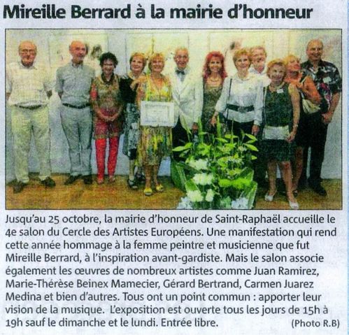 Expo St-Raphaël - article Var Matin du 15.09.13