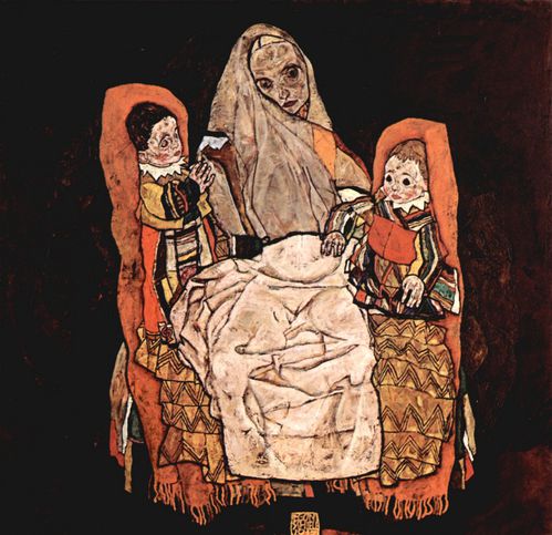 Egon Schiele femme et ses enfants