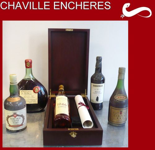 CHAVILLE ENCHERES ENSEMBLE D ALCOOLS COGNAC ARMAGNAC WHISKY