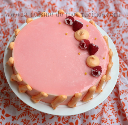 entremet vanille framboise mangue