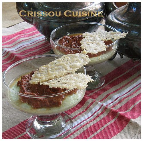 mousse concombre coulis poivrons