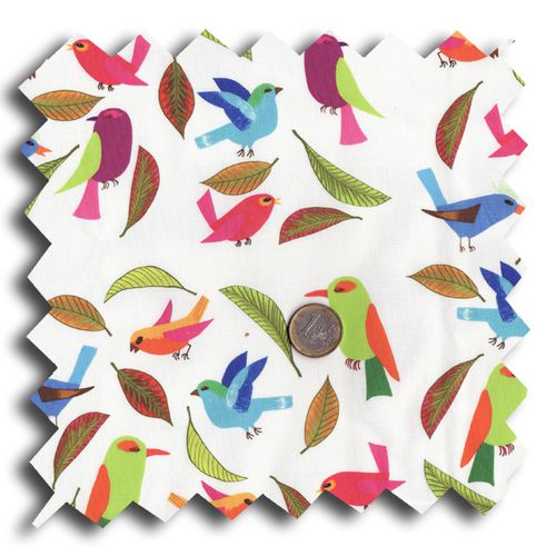 tissu oiseau multico M