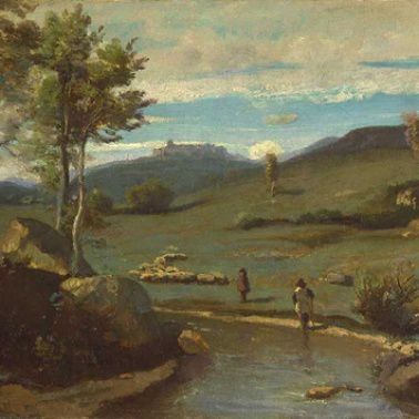 Corot Campagne romaine, vallée rocheuse