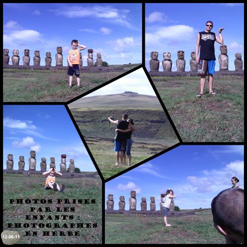 Ile de Pâques 15 moai par les enfants