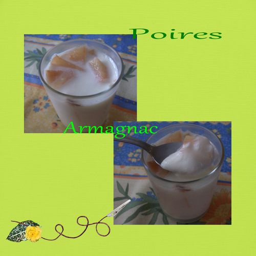 Yaourts poires armagnac