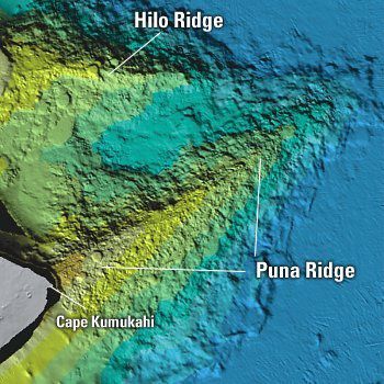 Puna ridge - Kilauea - map J.Robinson - JMSTC,USGS, Monter