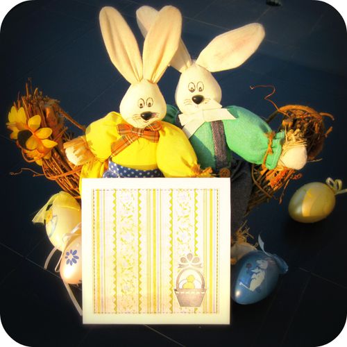 Scrap'Inès Carte Pâques Easter Lapin Oeufs + Colis Didi (
