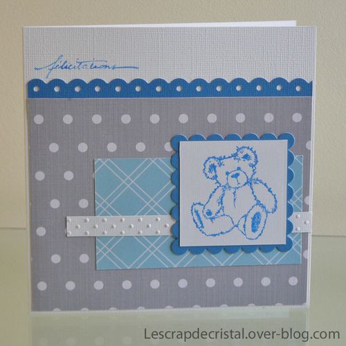 carte scrapbooking naissance garcon