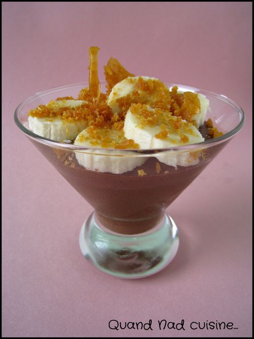 mousse chocolat banane et pépites de caramel