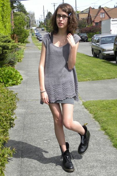 gray-homemade-top-gray-vintage-skirt-gray-forever-21-shirt-