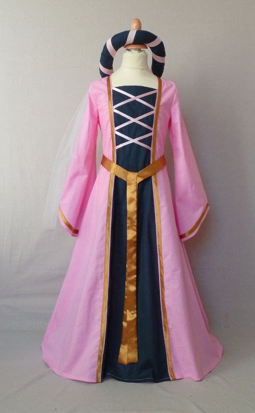 déguisement robe médiévale rose marine
