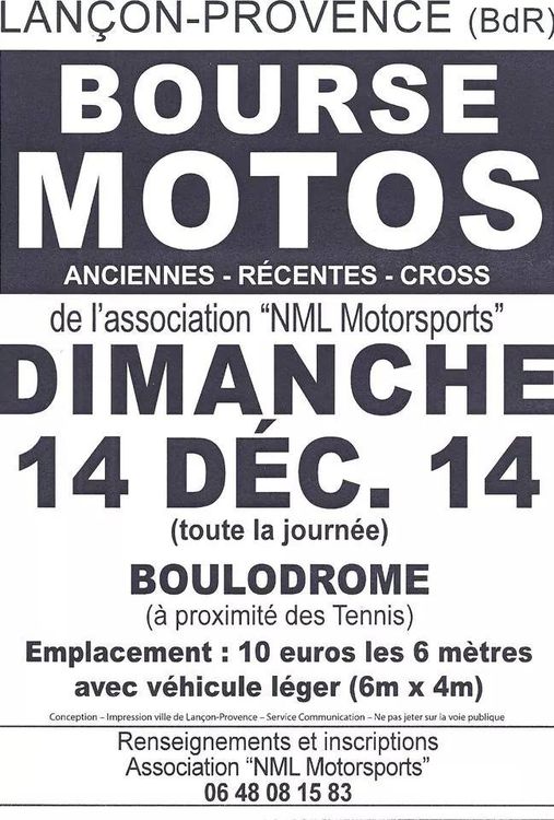 Affiche Bourse Motos a LANCON 14 Decmebre 2014 PASSION MOTO