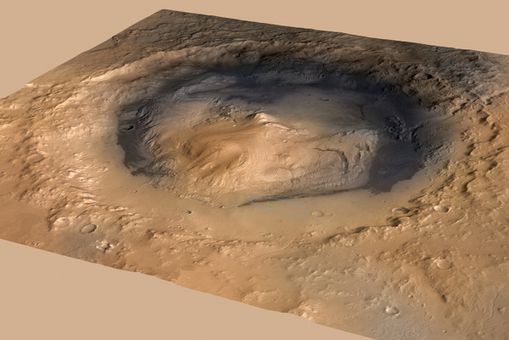 Mars - MSL - Gale crater - Landing spot - 3D