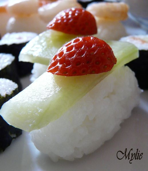 nigiri fraise concombre