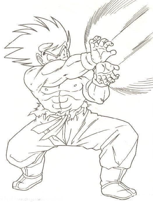 Coloring and Drawing: Goku Kamehameha Coloring Pages