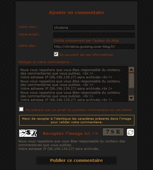 ajouter com avec les trois caractères