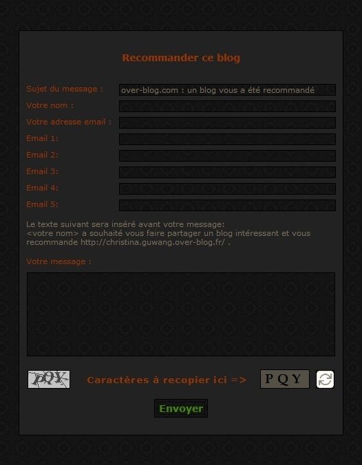 formulaire recommander, avant