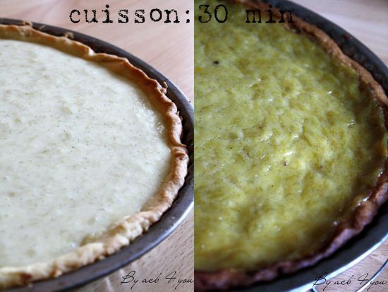 tarte meringuée rhubarbe f