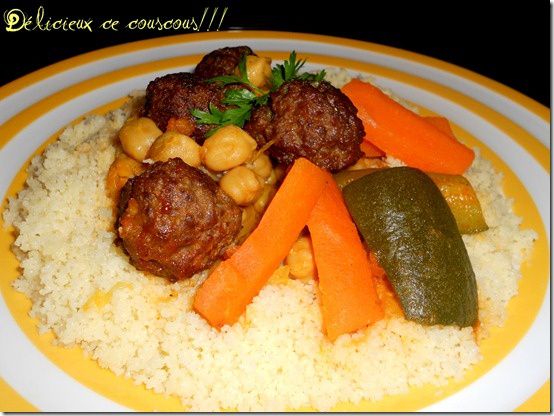 couscous aux boulettes de kefta à la viande hachée