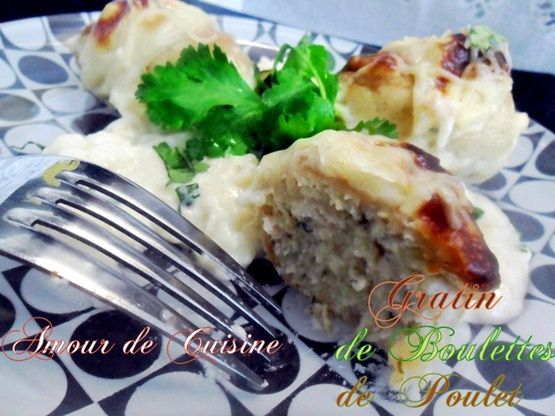 gratin au boules de poulet , choumicha