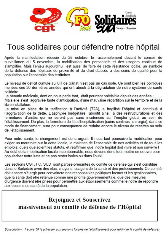 Solidarité Hôpital de Sarlat