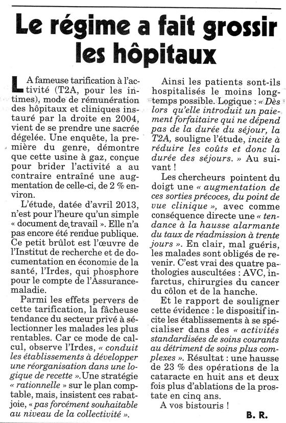 Le régime qui fait grossir les hôpitaux