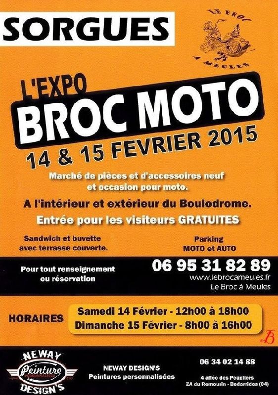 Affiche Broc moto SORGUES 14 et 15 Fevrier 2015