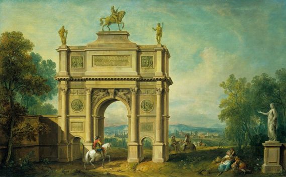 Antonio Visentini Paysage avec un arc de triomphe à George