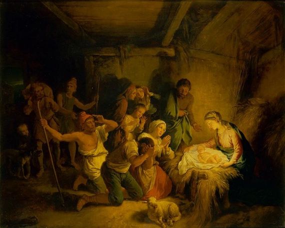 Christian Wilhelm Ernst Dietrch L'adoration des bergers