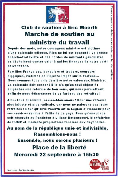 Tract de la manifestation