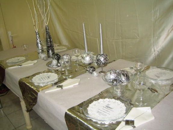 DECORS DE TABLE DE NOËL ARGENTE