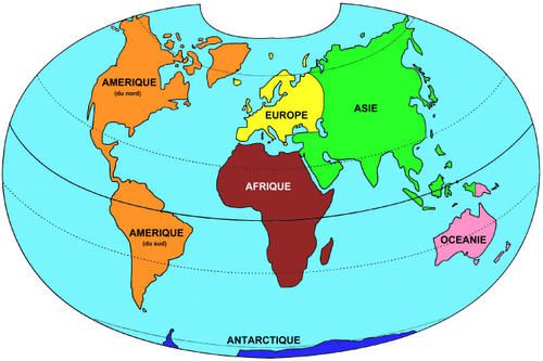 La Terre Six Continents Et Cinq Océans Le Blog Des Ce2