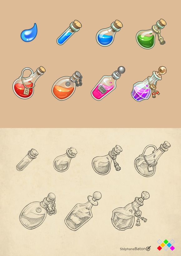 Icons for 2D game app Stephane Baton