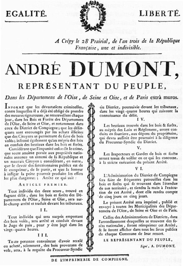 Arrêté Dumont imprimé