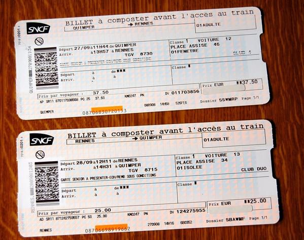 SNCF  le billet de loterie du TGV  Penhars Infos Quimper