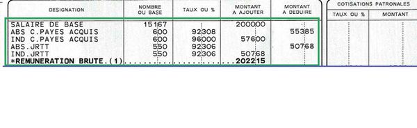 bulletin de salaire heures dif