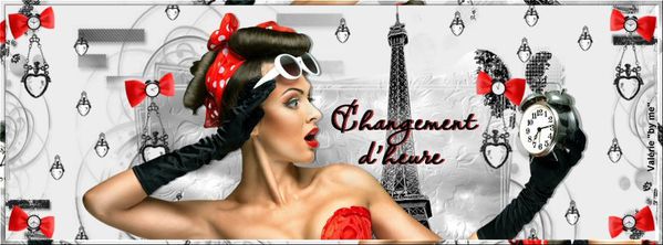 800-VBM Bannière Femme Robe Rouge Changement d'heure offer