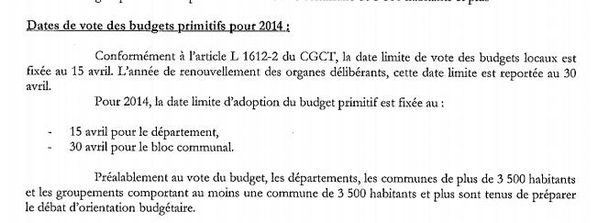 date limite vote budget primitif avril 2014